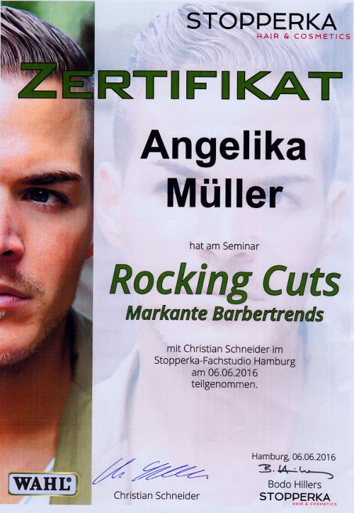 Zertifikat: Rocking Cuts Markante Barbertrends