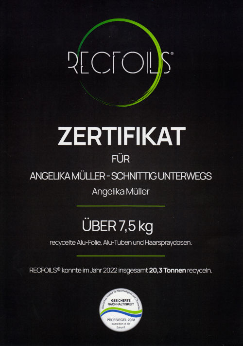 Zertifikat: Alu-Recycling